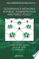 Cover of Governance Networks in Public Administration and Public Policy