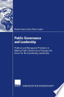 Cover of Public Governance and Leadership